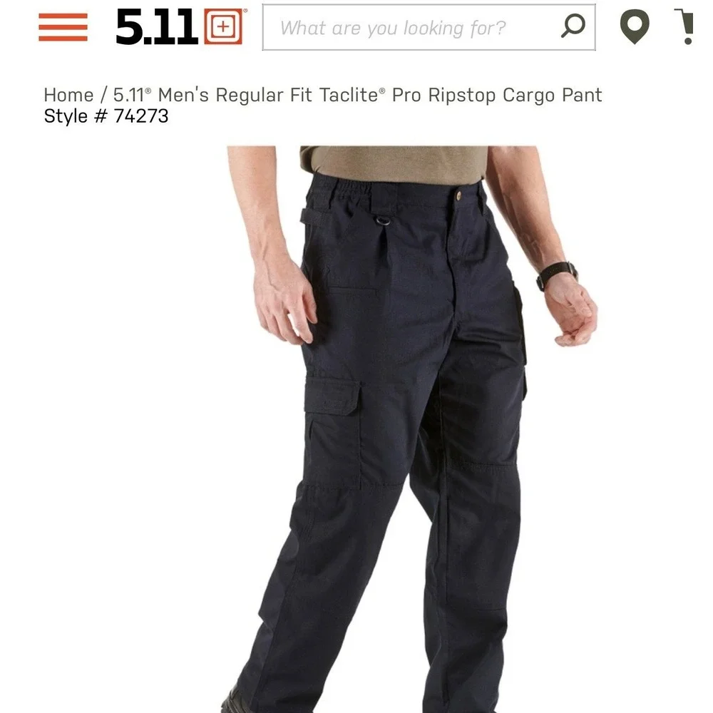 5.11 tactical Men's Regular Fit Taclite Pro‎ Ripstop Cargo Pant 38x30 dark navy